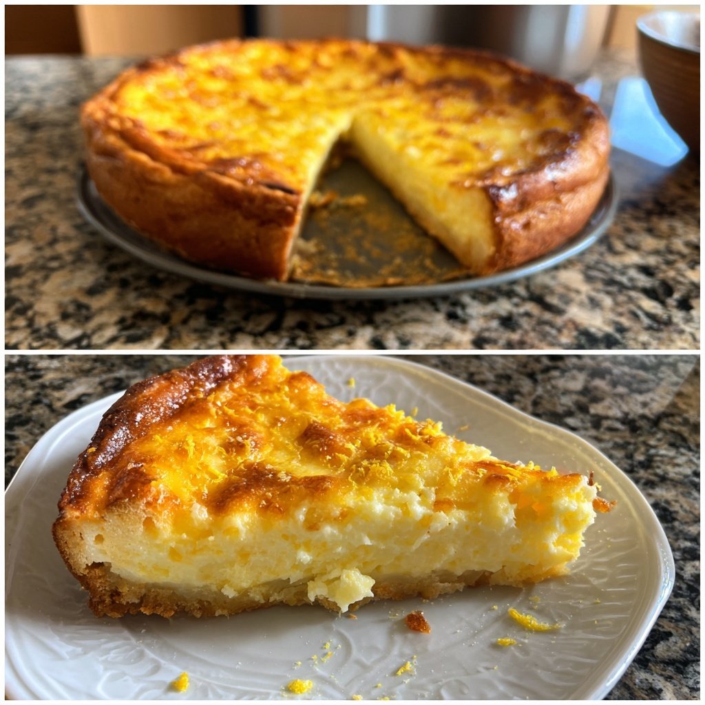 Käsekuchen mit Vanille und Zitronenabrieb