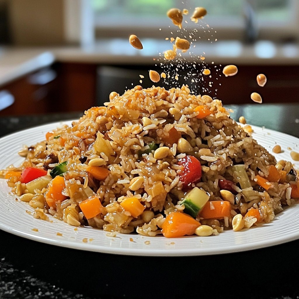 Gebratener Reis mit Erdnüssen