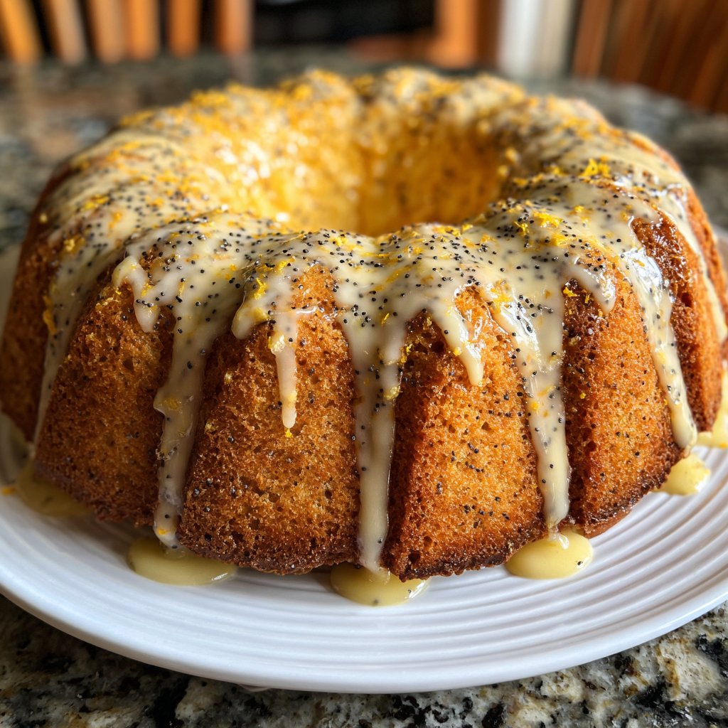 Zitronenkuchen mit Mohn