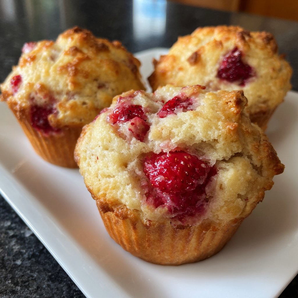 Muffins mit Erdbeerstückchen